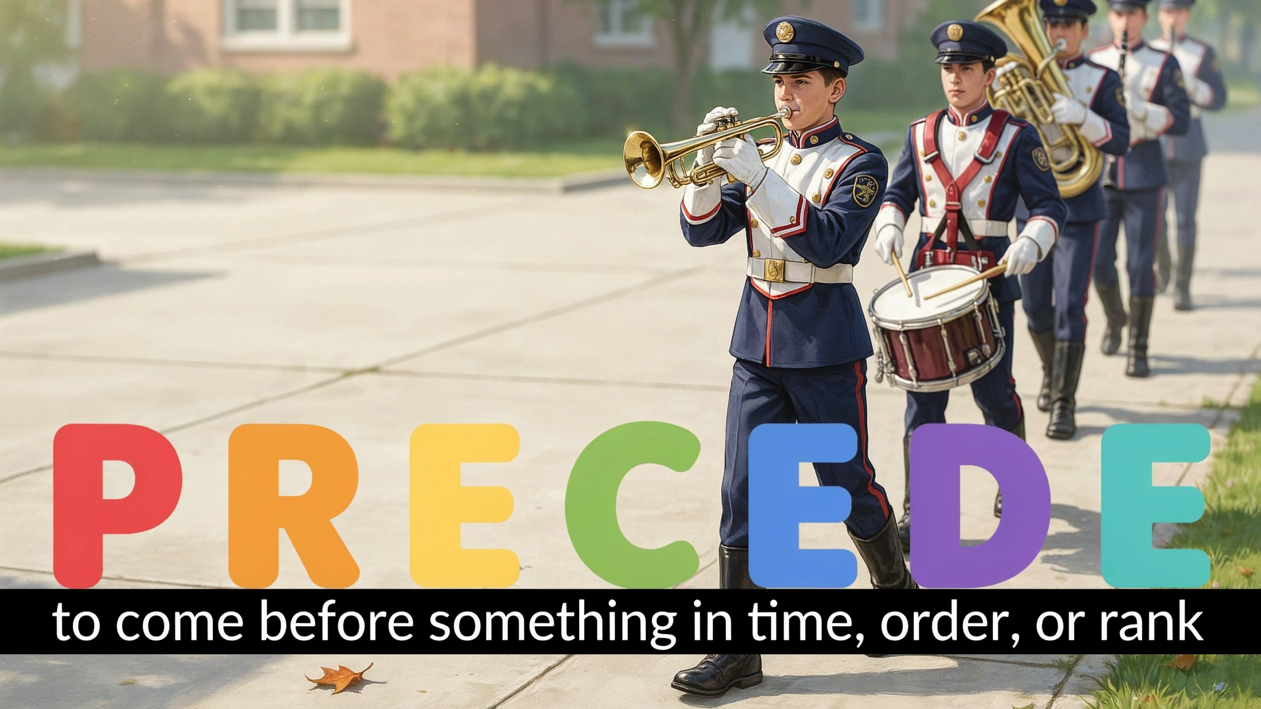 English Illustration for precede